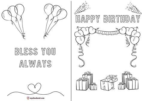 Printable Coloring Birthday Cards