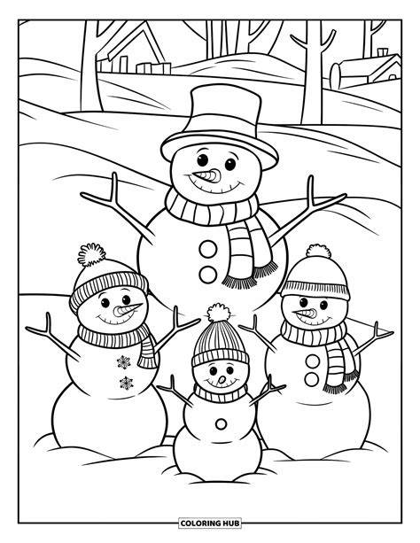Printable Coloring Pages Snowman