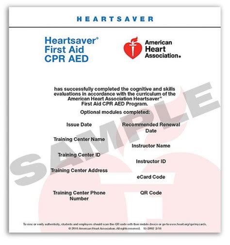 Printable Cpr Card American Heart Association