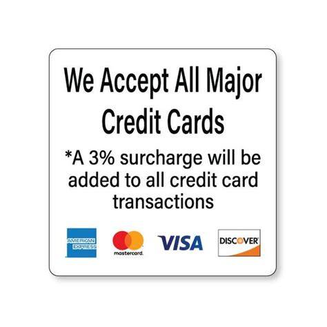 Printable Credit Card Convenience Fee Sign