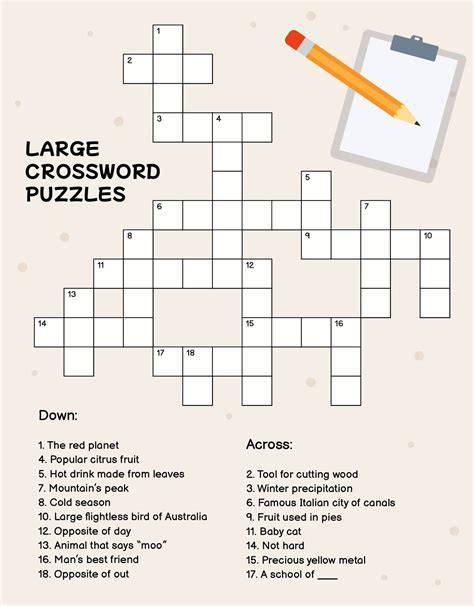 Printable Crossword Puzzles Easy