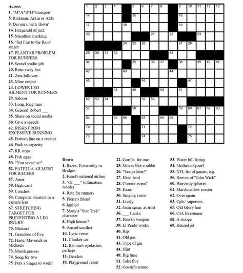 Printable Crossword Puzzles With Answers