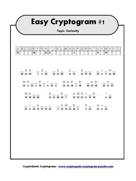 Printable Cryptograms Free