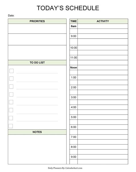 Printable Daily Planner Pdf