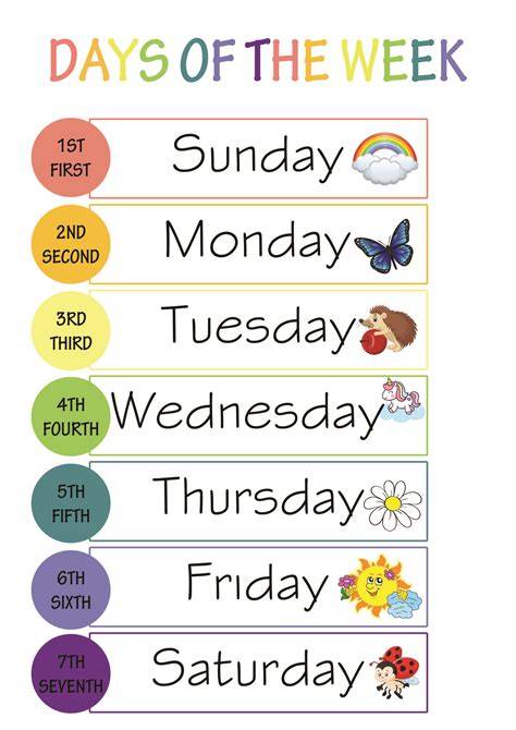 Printable Days Of The Week Free