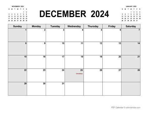 Printable December 2024 Calendar Pdf