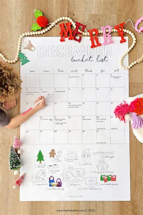 Printable Decemeber Calendar