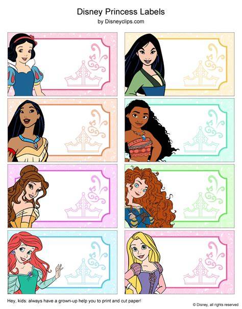 Printable Disney Princess Stickers