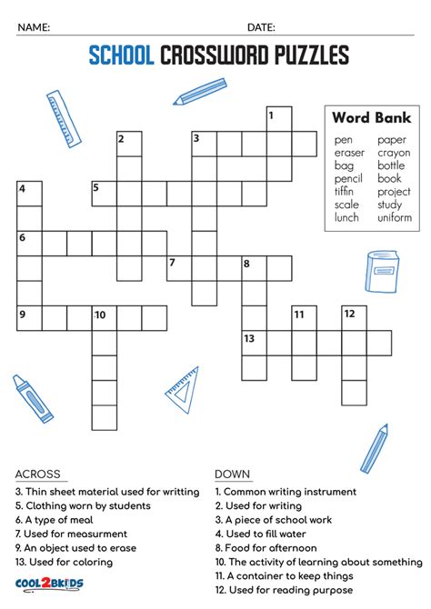 Printable Easy Crossword Puzzle