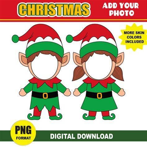 Printable Elf Face In Hole