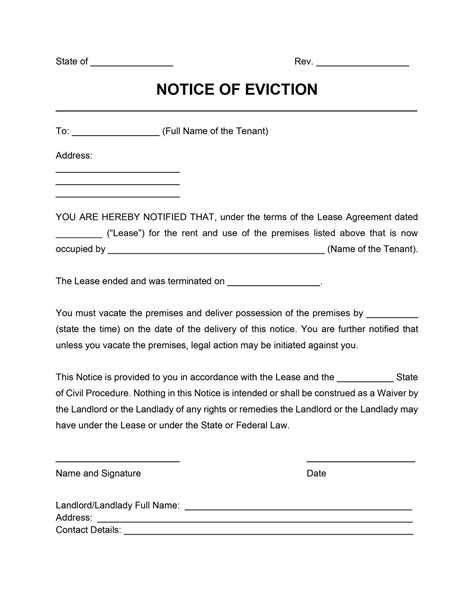 Printable Eviction Notice Form