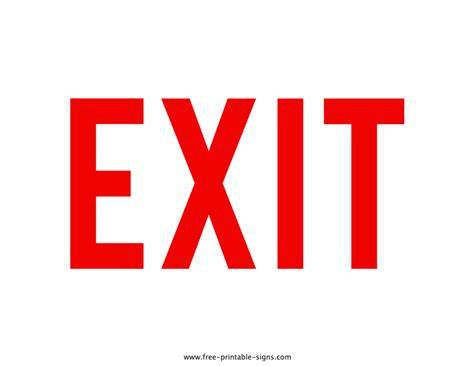 Printable Exit Sign