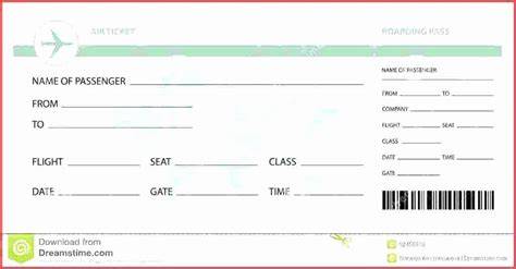 Printable Fake Airline Ticket