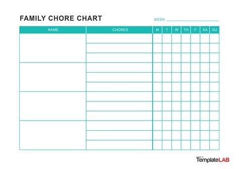 Printable Family Chore Chart