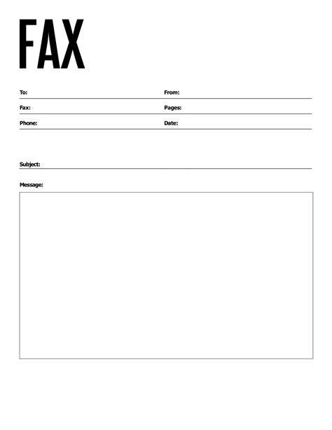Printable Fax Sheet Template