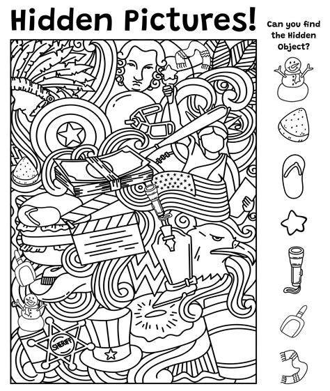 Printable Find The Hidden Pictures