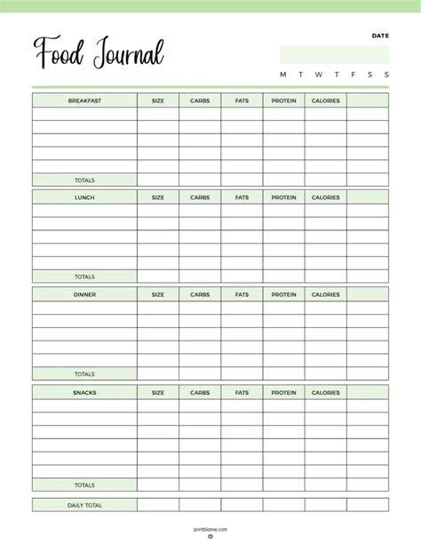 Printable Food Log