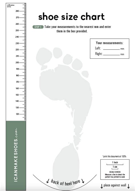 Printable Foot Measuring Tool