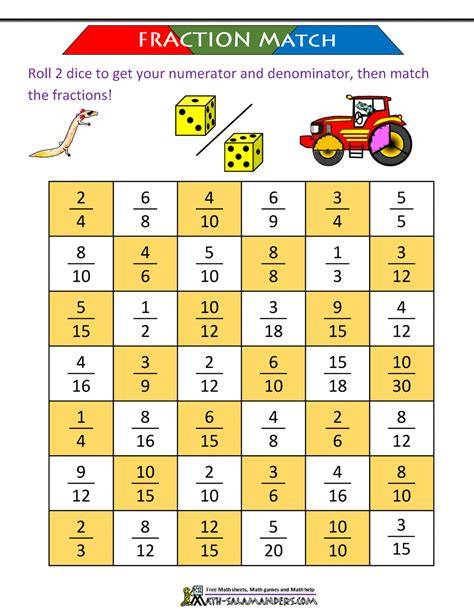 Printable Fraction Games
