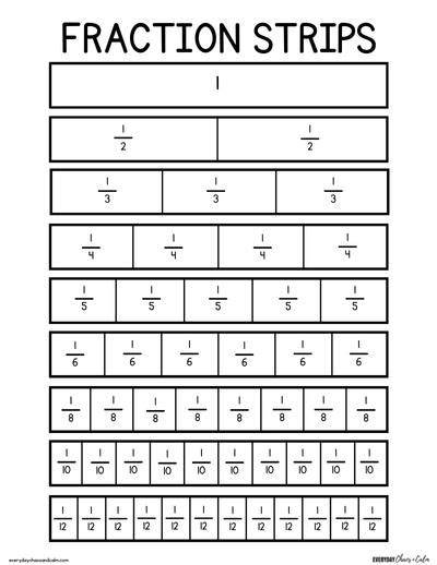 Printable Fraction Strips