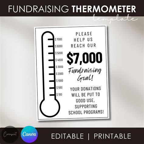 Printable Fundraiser Thermometer