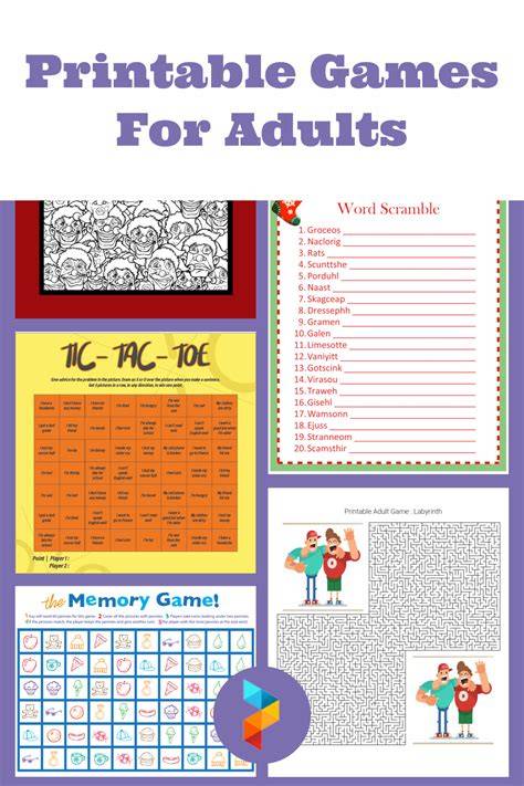 Printable Games For Adults Pdf