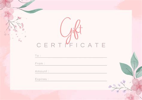 Printable Gift Certificates Free