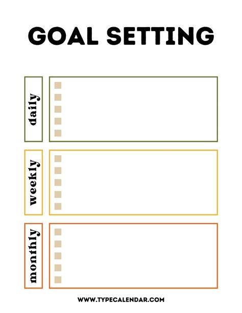 Printable Goal Sheets