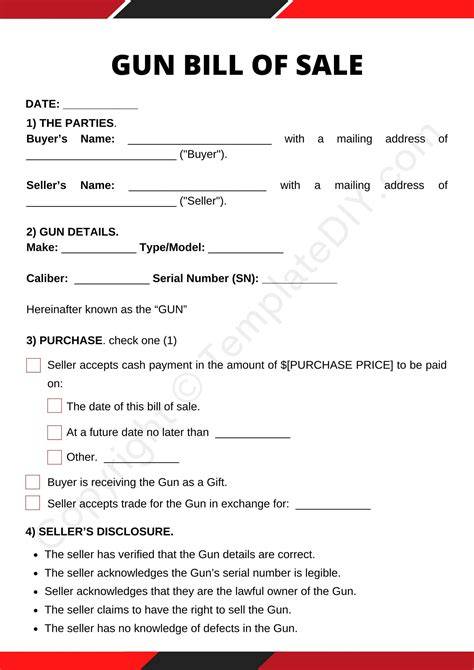 Printable Gun Bill Of Sale