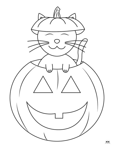 Printable Halloween Cat Coloring Pages