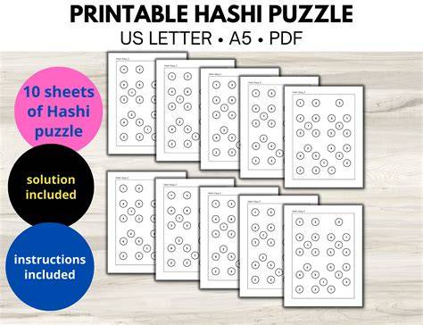 Printable Hashi Puzzles
