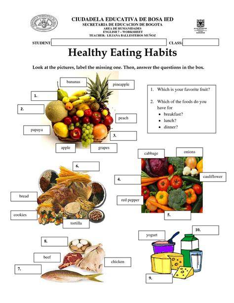 Printable Healthy Eating Worksheets