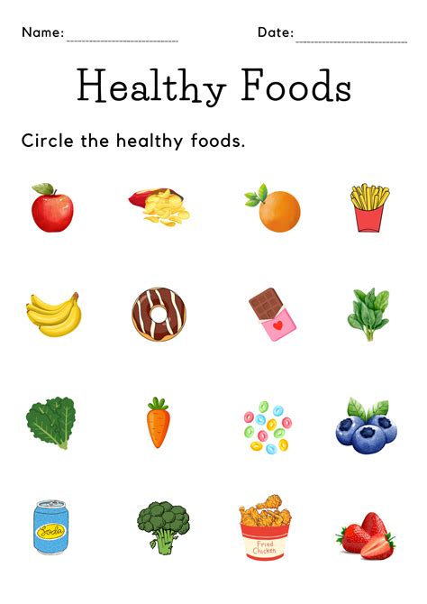 Printable Healthy Food Activities For Preschoolers