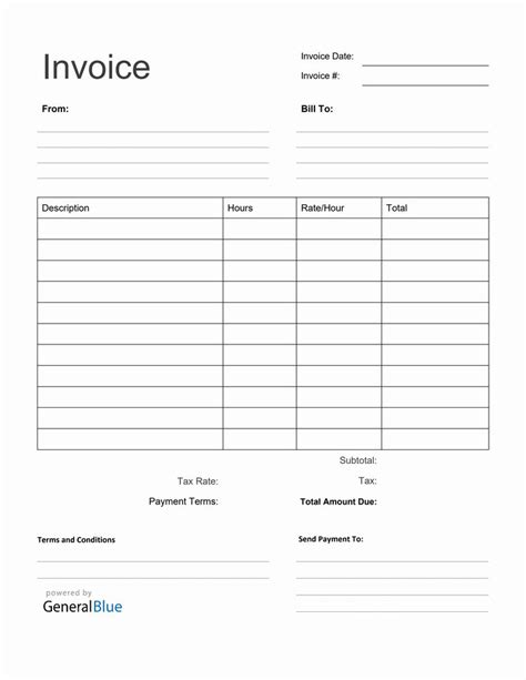 Printable Invoice Template Pdf