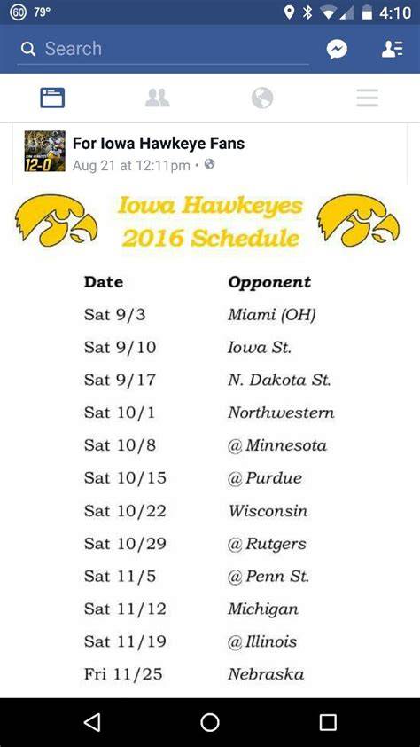Printable Iowa Hawkeye Football Schedule 2024