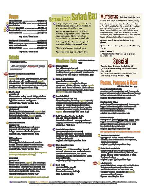 Printable Jason S Deli Menu