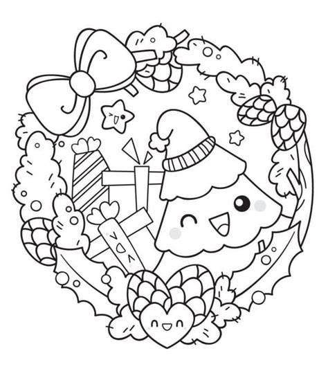 Printable Kawaii Christmas Coloring Pages