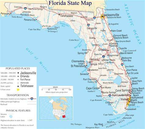 Printable Large Map Of Florida