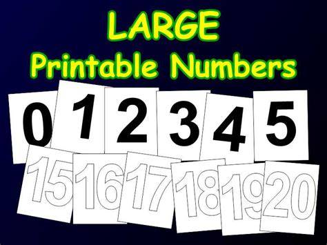 Printable Large Numbers