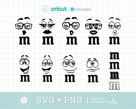 Printable M M Faces Svg Free