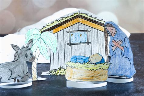 Printable Manger Scene Cut Out