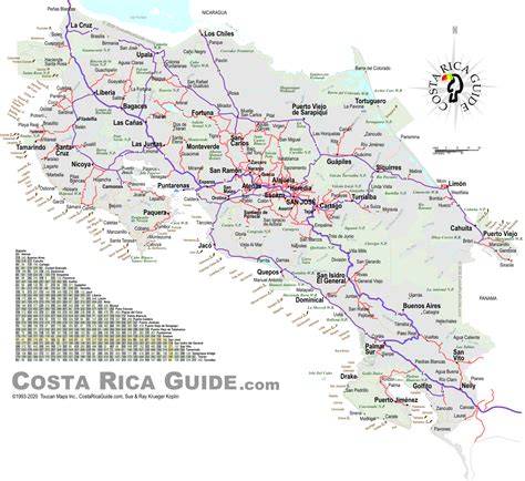 Printable Map Costa Rica
