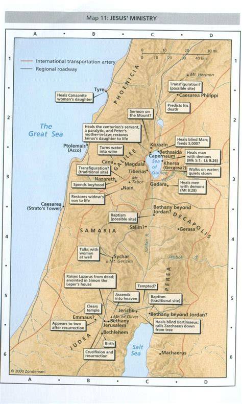 Printable Map Of Jesus Travels