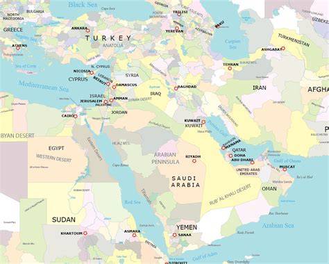 Printable Map Of The Middle East