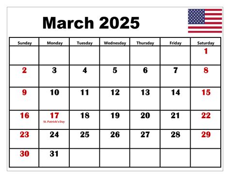 Printable March 2025 Calendar With Holidays