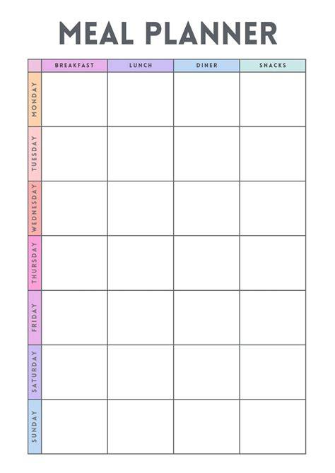 Printable Meal Calendar