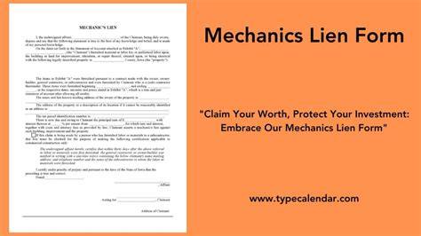 Printable Mechanic Lien Form