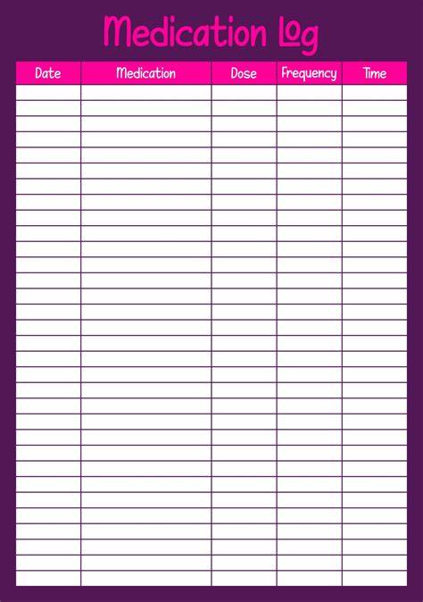 Printable Med List Template