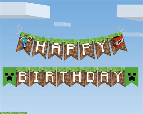 Printable Minecraft Birthday Banner