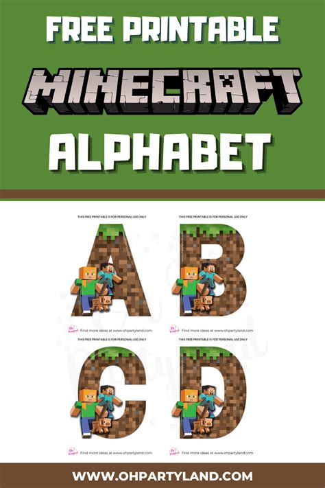 Printable Minecraft Letters